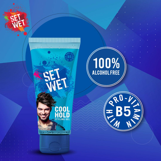 Set Wet Daily Hair Styling Gel for Men Cool Hold - Medium Hold, Alcohol-Free