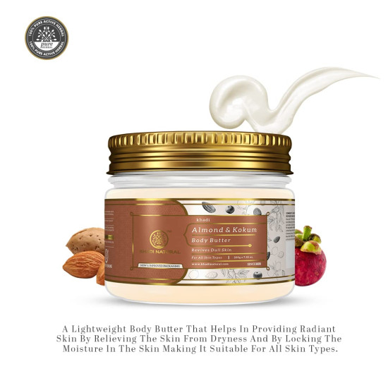 Khadi Natural Almond & Kokum Body Butter - Deeply Nourishing Moisturizer