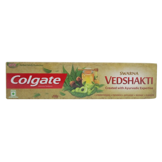 Colgate Anticavity Toothpaste - Swarna Vedshakti, 200g - Strengthening & Freshness