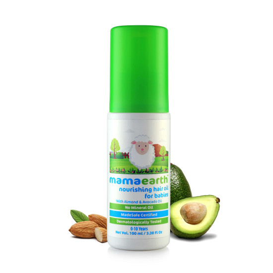 Mamaearth Nourishing Baby Hair Oil - Almond & Avocado, 100 ml Mamaearth Nourishing Baby Hair Oil - Almond & Avocado, 100 ml