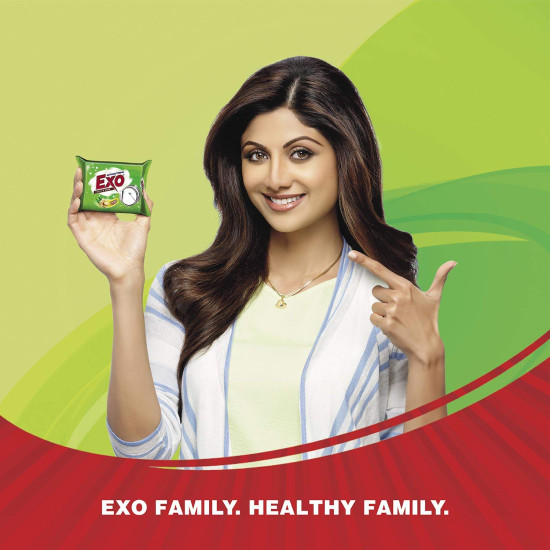 Exo Dishwash Bar, 360g (90g x 3 +1 Bar Free) - Antibacterial & Sparkling Clean