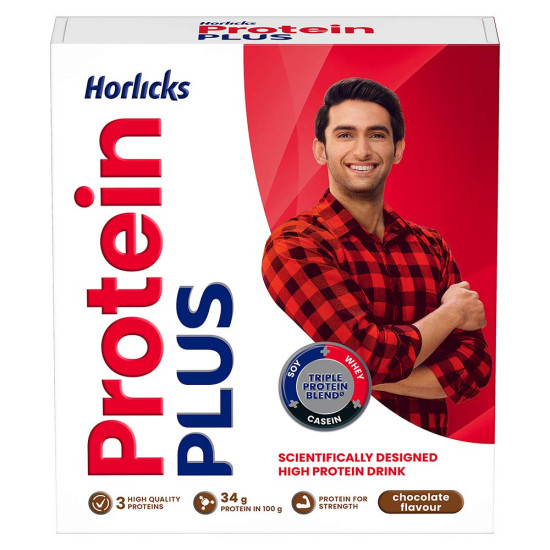 Horlicks Protein Plus Chocolate Carton - Triple Protein Blend
