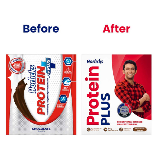Horlicks Protein Plus Chocolate Carton - Triple Protein Blend