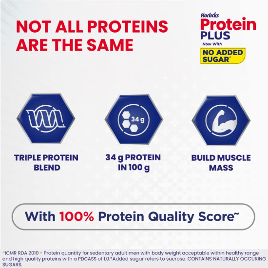 Horlicks Protein Plus Chocolate Protein Drink - High Protein Powder for Adults