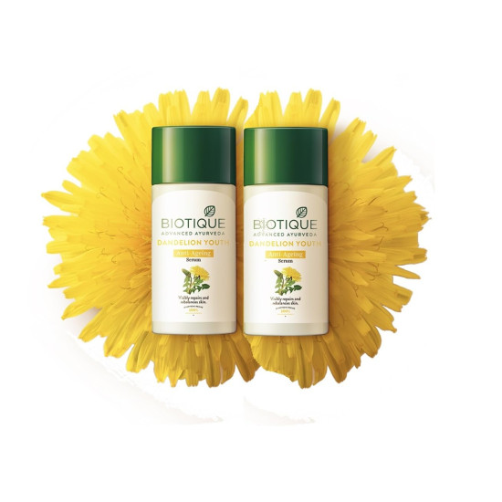 Biotique Dandelion Youth Anti-Ageing Serum - 100% Botanical Extracts