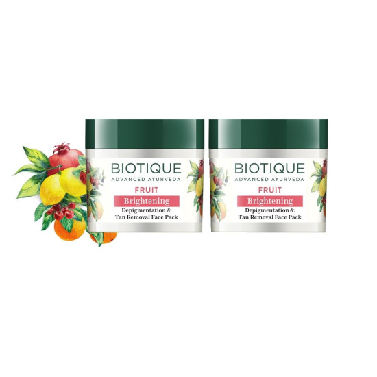 Biotique Fruit Brightening Depigmentation Face Pack - Ayurvedic Tan Removal Biotique Fruit Brightening Depigmentation Face Pack - Ayurvedic Tan Removal