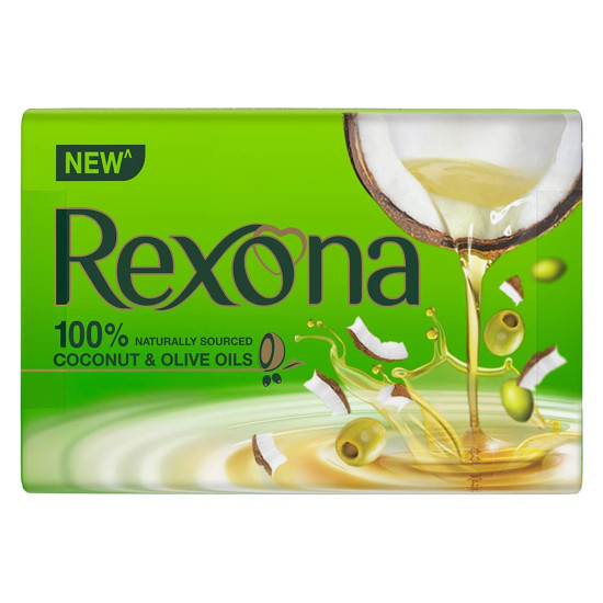 Rexona Coconut and Olive Oil Soap, 100g (Pack of 4) - Nourishing Skincare