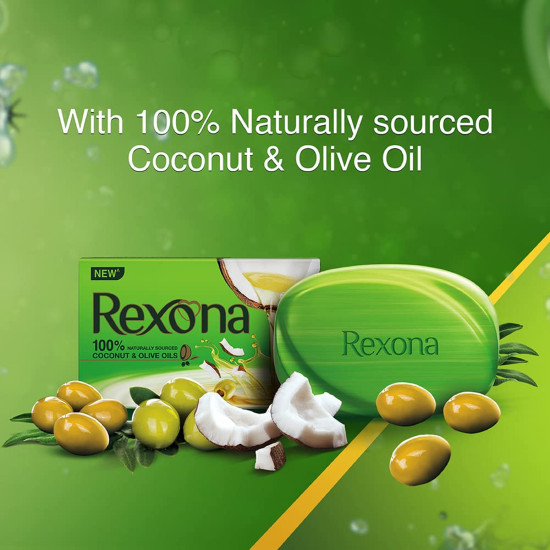 Rexona Coconut and Olive Oil Soap, 100g (Pack of 4) - Nourishing Skincare