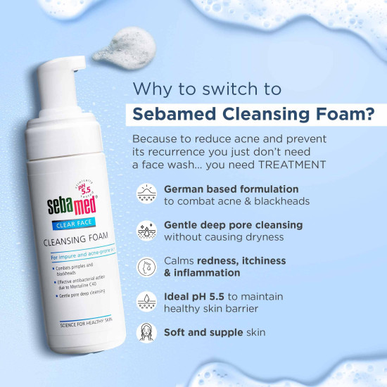 Sebamed Clear Face Cleansing Foam - Gentle Acne Solution
