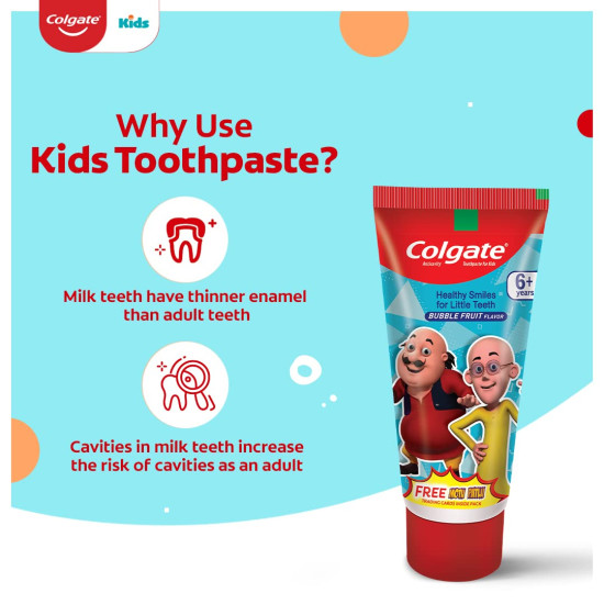 Colgate Kid's Motu Patlu Anticavity Toothpaste - Bubble Fruit Flavour