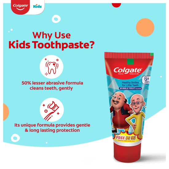 Colgate Kid's Motu Patlu Anticavity Toothpaste - Bubble Fruit Flavour