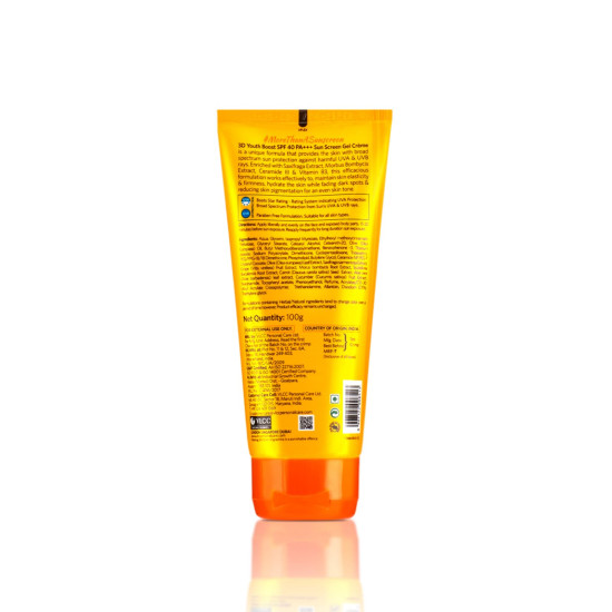 VLCC 3D Youth Boost SPF 40 +++ Sunscreen Gel Crème - Broad Spectrum Protection