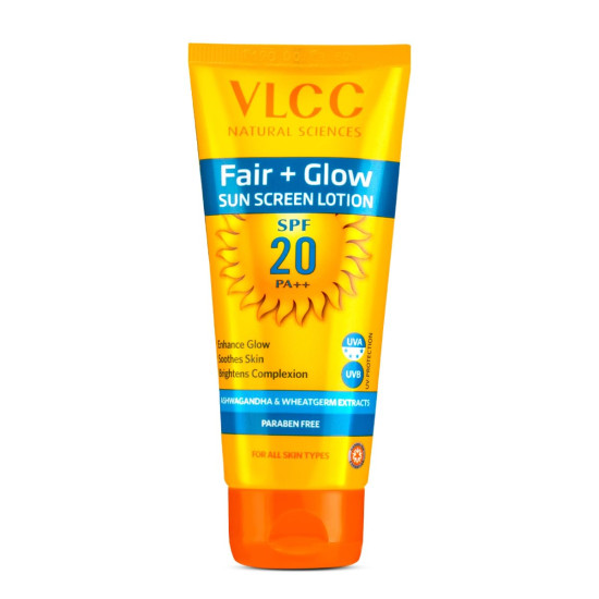 VLCC Fair + Glow Sun Screen Lotion SPF 20 PA++ - Brightening Formula