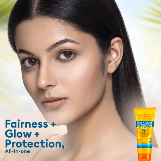VLCC Fair + Glow Sun Screen Lotion SPF 20 PA++ - Brightening Formula