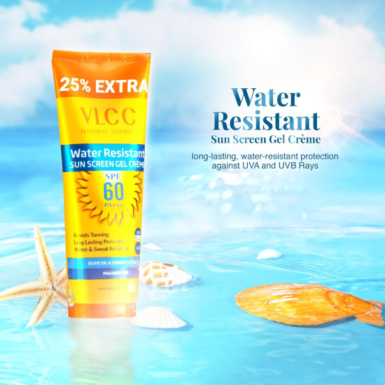 VLCC Water Resistant SPF 60 PA+++ Sunscreen Gel Crème - Superior Sun Protection