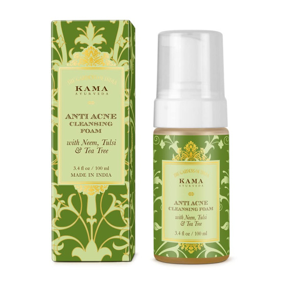 Kama Ayurveda Anti Acne Cleansing Foam, 100ml - Natural Acne Treatment