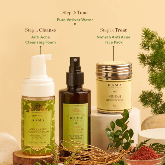 Kama Ayurveda Anti Acne Cleansing Foam, 100ml - Natural Acne Treatment