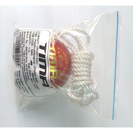 TIMA Leather Cricket Shot Practice Hanging Ball - Perfect for Batting Practice