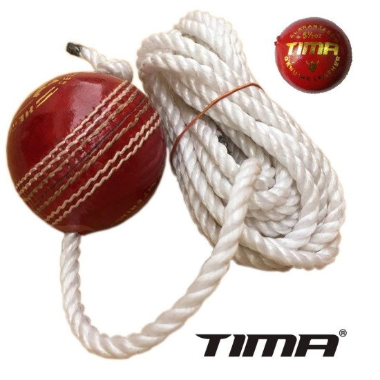 TIMA Leather Cricket Shot Practice Hanging Ball - Perfect for Batting Practice