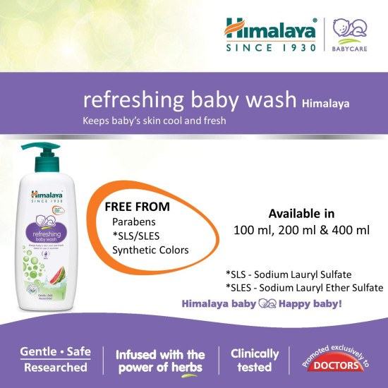 Himalaya Baby Care Refreshing Baby Wash, 100ml - Cool & Refreshing