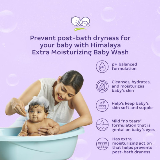 Himalaya Extra Moisturizing Baby Wash - Gentle Hydration for Baby's Skin