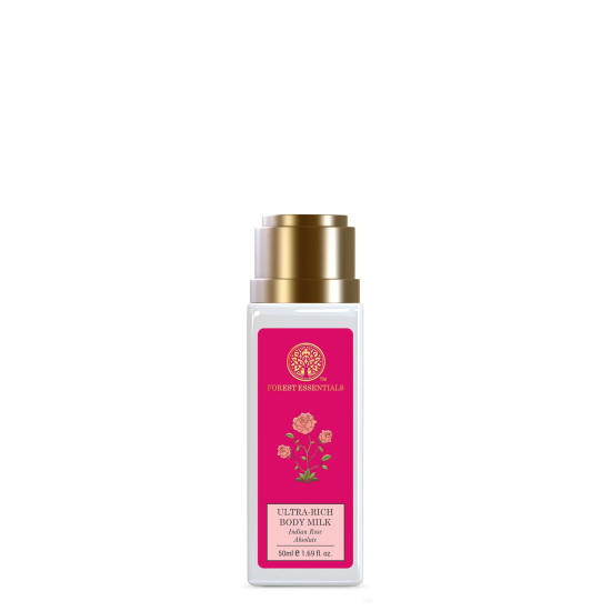 Forest Essentials Travel Size Ultra-Rich Body Milk - Instant Hydration with Indian Rose Absolute