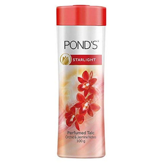 Pond's Starlight Perfumed Talc - Orchid & Jasmine, 100g - Smooth & Fragrant