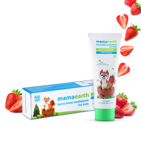 Mamaearth 100% Natural Berry Blast Kids Toothpaste - Fluoride & SLS Free