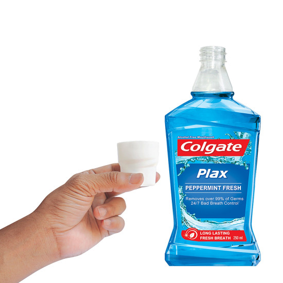 Colgate Plax Mouthwash - 250 ml (Pepper Mint, Buy 2 Get 1 Free) - Germ Protection