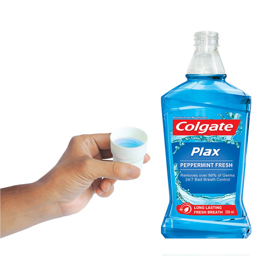 Colgate Plax Mouthwash - 250 ml (Pepper Mint, Buy 2 Get 1 Free) - Germ Protection