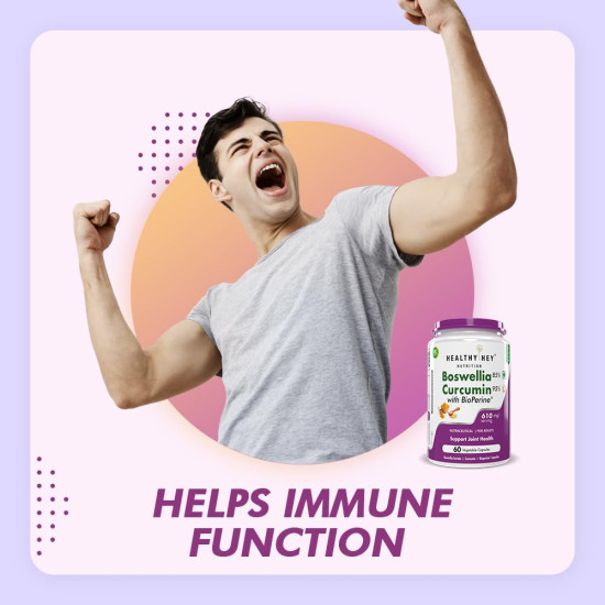 HealthyHey Nutrition Boswellia Serrata & Curcumin with Bioperine - 60 Vegetable Capsules
