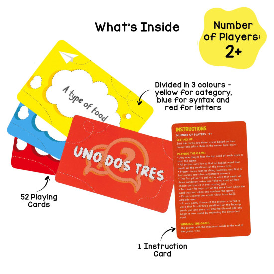 Toiing Uno Dos Tres - Quizzing Card Game for Kids & Families