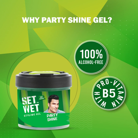 Set Wet Styling Hair Gel for Men - Party Shine | Strong Hold & High Shine
