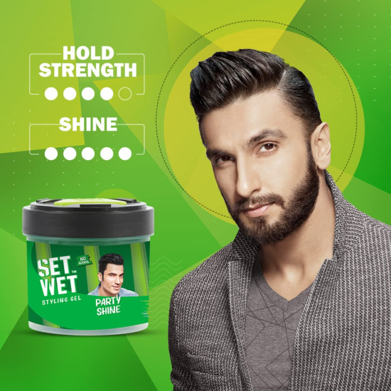 Set Wet Styling Hair Gel for Men - Party Shine | Strong Hold & High Shine