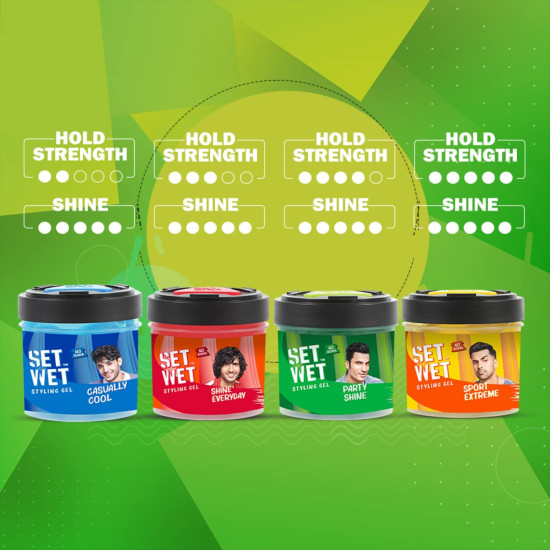 Set Wet Styling Hair Gel for Men - Party Shine | Strong Hold & High Shine