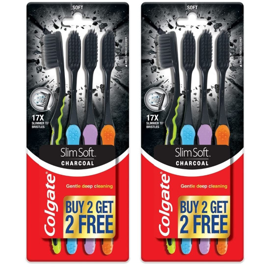 Colgate SlimSoft Charcoal Toothbrush - Gentle Deep Cleaning Colgate SlimSoft Charcoal Toothbrush - Gentle Deep Cleaning