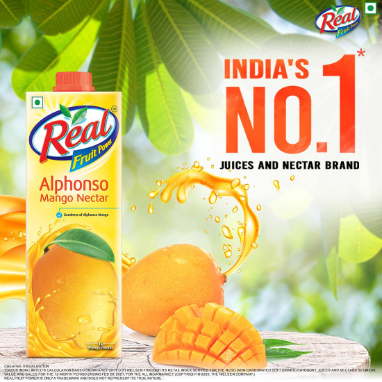 DABUR Real Alphonso Mango Fruit Juice - Rich in Vitamin C