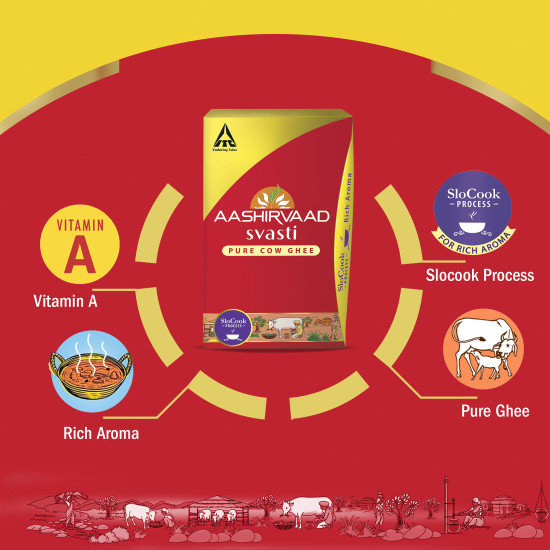 Aashirvaad Svasti Pure Cow Ghee - Desi Ghee with Rich Aroma