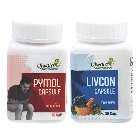 Ujwala Ayurvedashram Pymol+Livcon Capsule - Fast Relief for Piles & Fissures