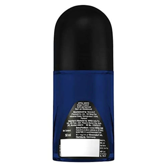 NIVEA MEN Deep Impact Freshness Deodorant Roll-on - Long-lasting Freshness