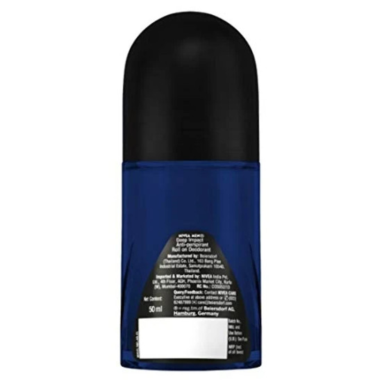 NIVEA MEN Deep Impact Freshness Deodorant Roll-on - Long-lasting Freshness