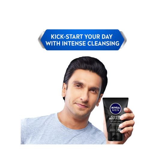 NIVEA MEN Deep Impact Face Wash 100g - Intense Clean with Black Carbon