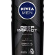 Nivea Men Body Wash - Deep Impact 3-in-1 Shower Gel with Microfine Clay