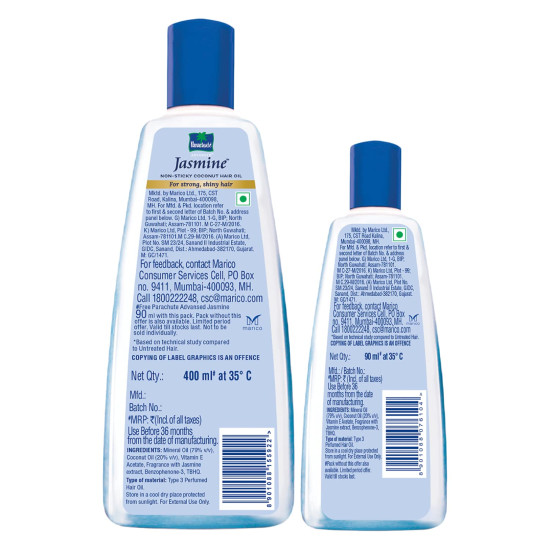 Parachute Advansed Jasmine Coconut Hair Oil - Nourishing & Non-Sticky