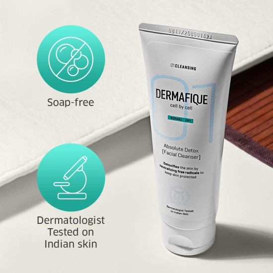 Dermafique Absolute Detox Facial Cleanser - Anti-Pollution Exfoliating Face Wash