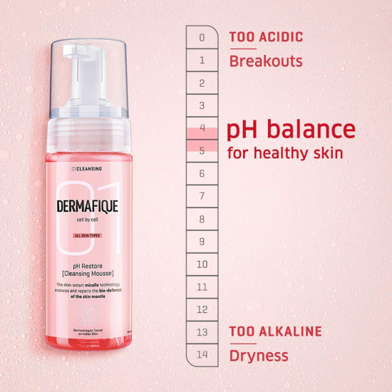 Dermafique pH Restore Cleansing Mousse - Ultra-Mild Foaming Face Wash