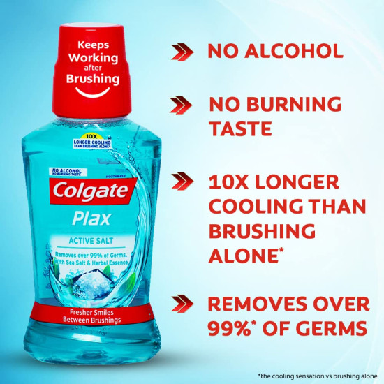 Colgate Plax Active Salt Mouthwash & Toothpaste - Alcohol-Free with Sea Salt Colgate Plax Active Salt Mouthwash & Toothpaste - Alcohol-Free with Sea Salt