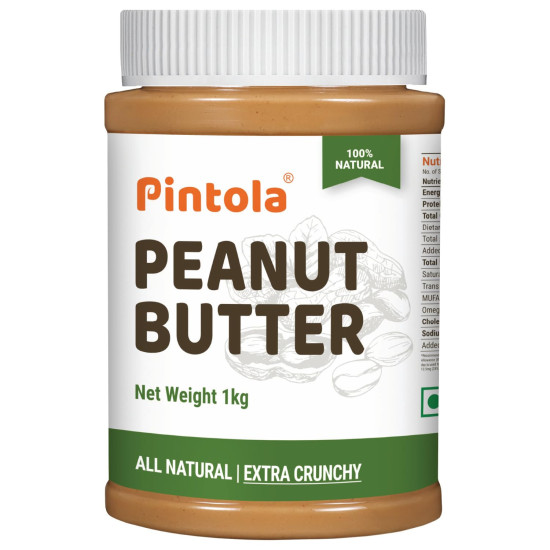 Pintola All Natural Peanut Butter EXTRA CRUNCHY 1kg - 30g Vegan Protein