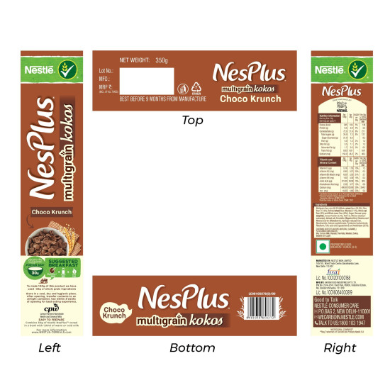 Nestle NesPlus Multigrain Kokos Breakfast Cereal - Chocolate Crunch, 350g - Delicious Morning Delight