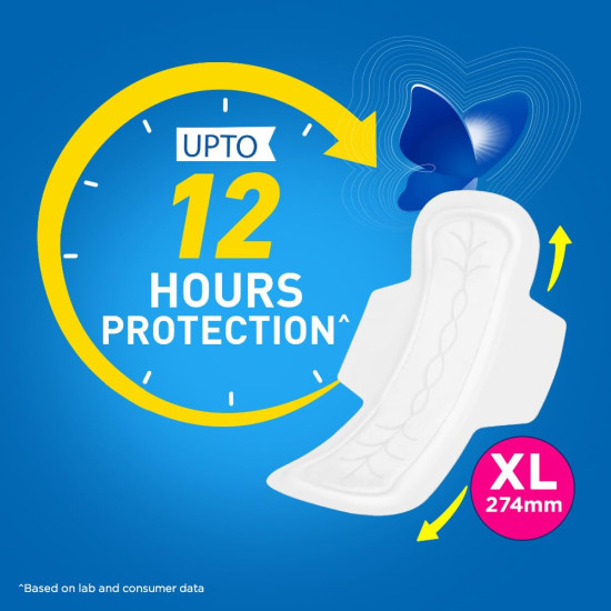 Stayfree Secure xl | 40 Pads | Cottony Soft Sanitary Pads for Women | With LeakLock Technology | Odour Control | Absorbs upto 100% fluid | Up to 12 Hours of Protection |